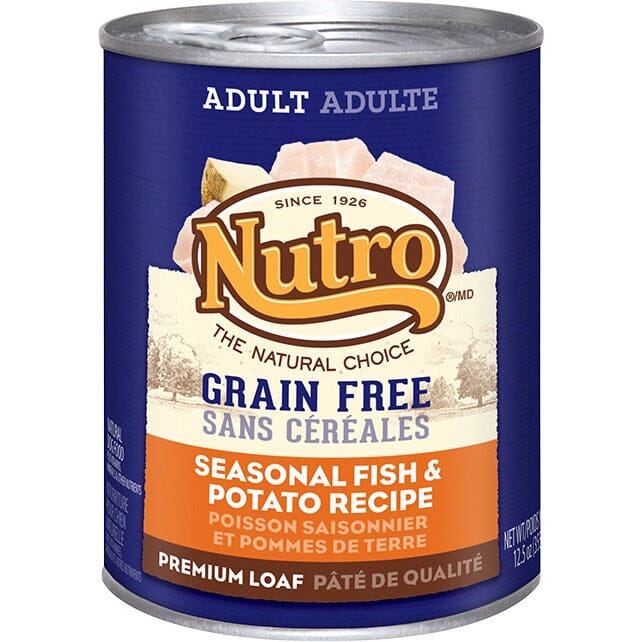 Nutro Grain-Free Limited Ingredient Premium Loaf Fish and Potato Canned Dog Food - 12.5 Oz - Case of 12 Default Title