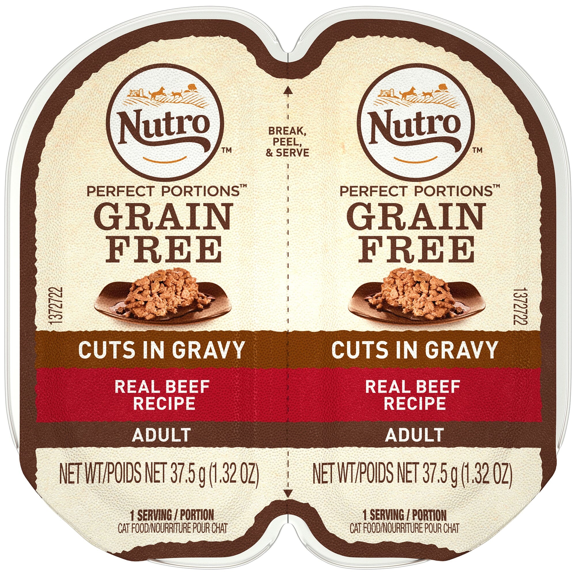 Nutro Grain-Free Perfect Portions Beef Cuts in Gravy Wet Cat Food Trays - 2.65 Oz - Case of 24 Default Title