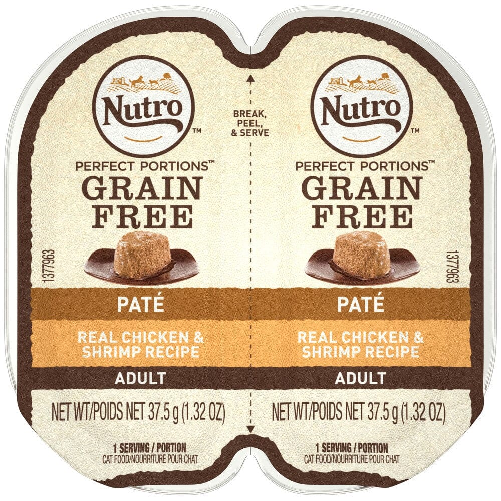 Nutro Grain-Free Perfect Portions Chicken and Shrimp Pate Adult Wet Cat Food Trays - 2.6 Oz - Case of 24 Default Title