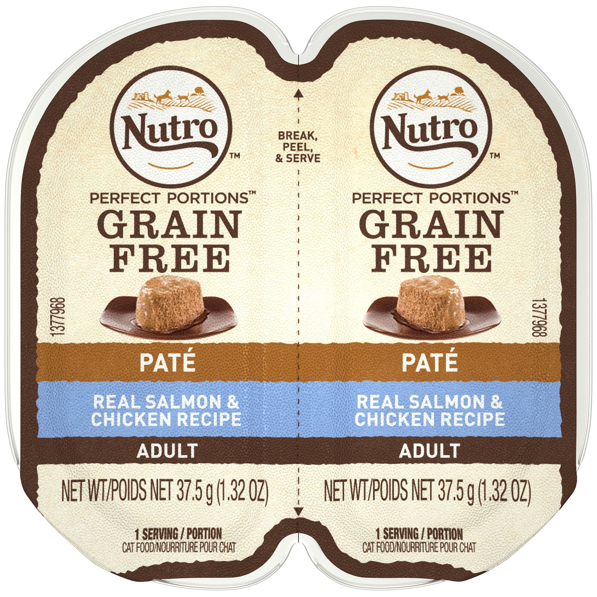 Nutro Grain-Free Perfect Portions Salmon and Chicken Pate Wet Cat Food Trays - 2.6 Oz - Case of 24 Default Title