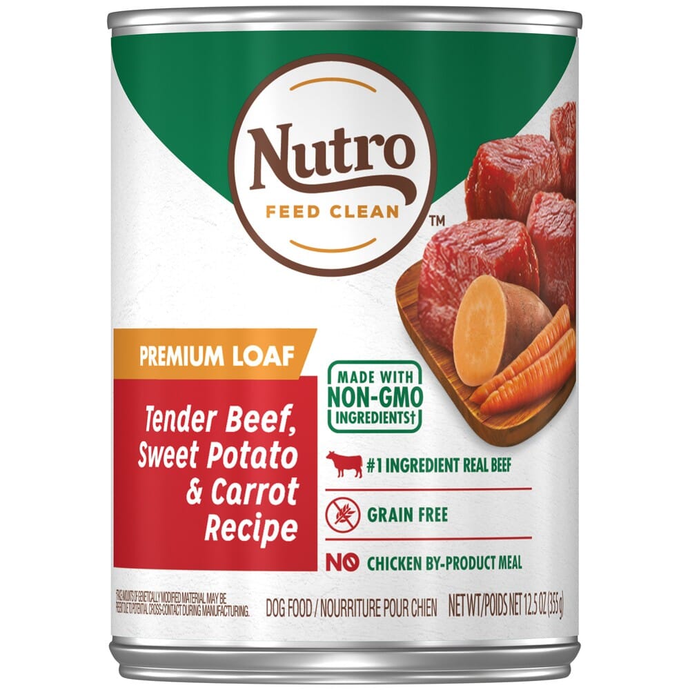 Nutro Grain-Free Premium Loaf Beef Sweet Potato and Carrot Canned Dog Food - 12.5 Oz - Case of 12 Default Title