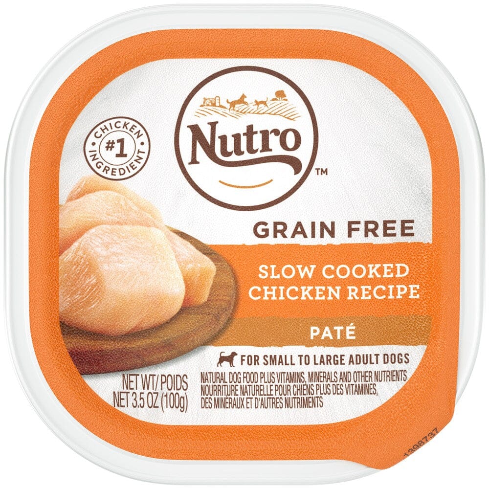 Nutro Grain Free Slow Cooked Chicken Loaf Wet Dog Food Trays - 3.5 oz - Case of 24