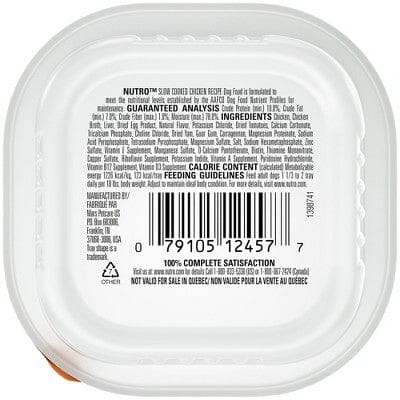 Nutro Grain Free Slow Cooked Chicken Loaf Wet Dog Food Trays - 3.5 oz - Case of 24
