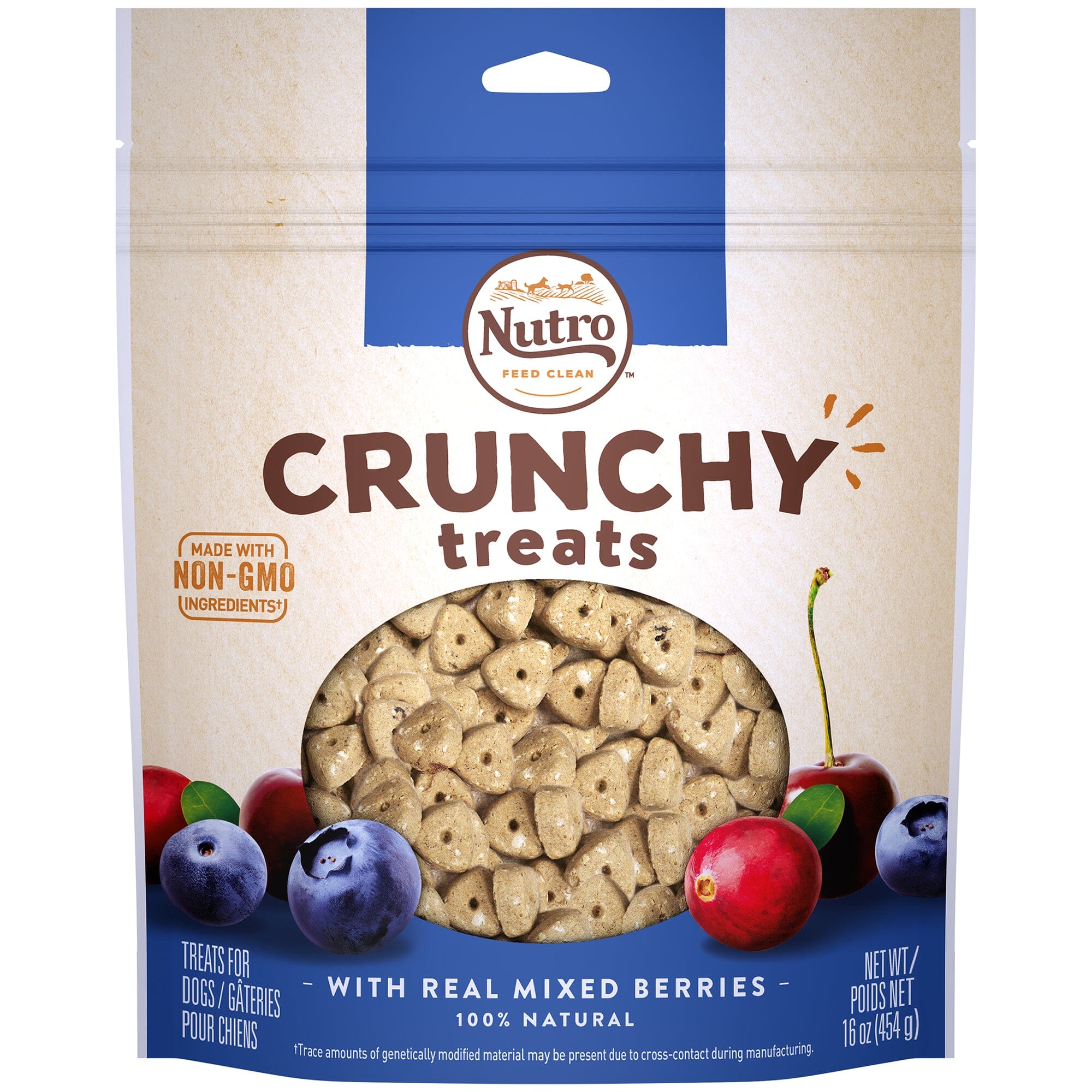 Nutro Mixed Berry Crunchy Biscuit Dog Treats - 16 oz - Case of 12