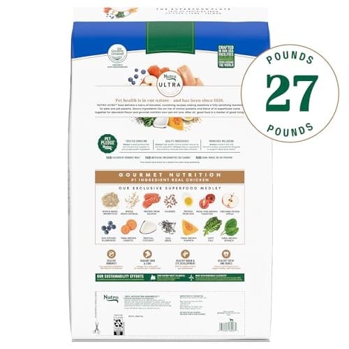 Nutro Ultra-High Protein Superfood Plate Chicken Lamb Salmon Large-Breed Puppy Dry Dog Food - 27 Lbs