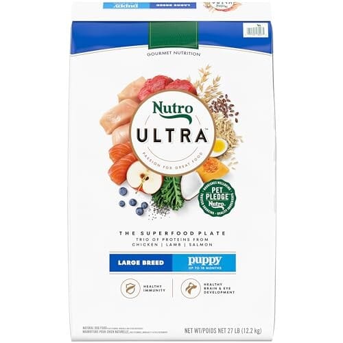 Nutro Ultra-High Protein Superfood Plate Chicken Lamb Salmon Large-Breed Puppy Dry Dog Food - 27 Lbs Default Title