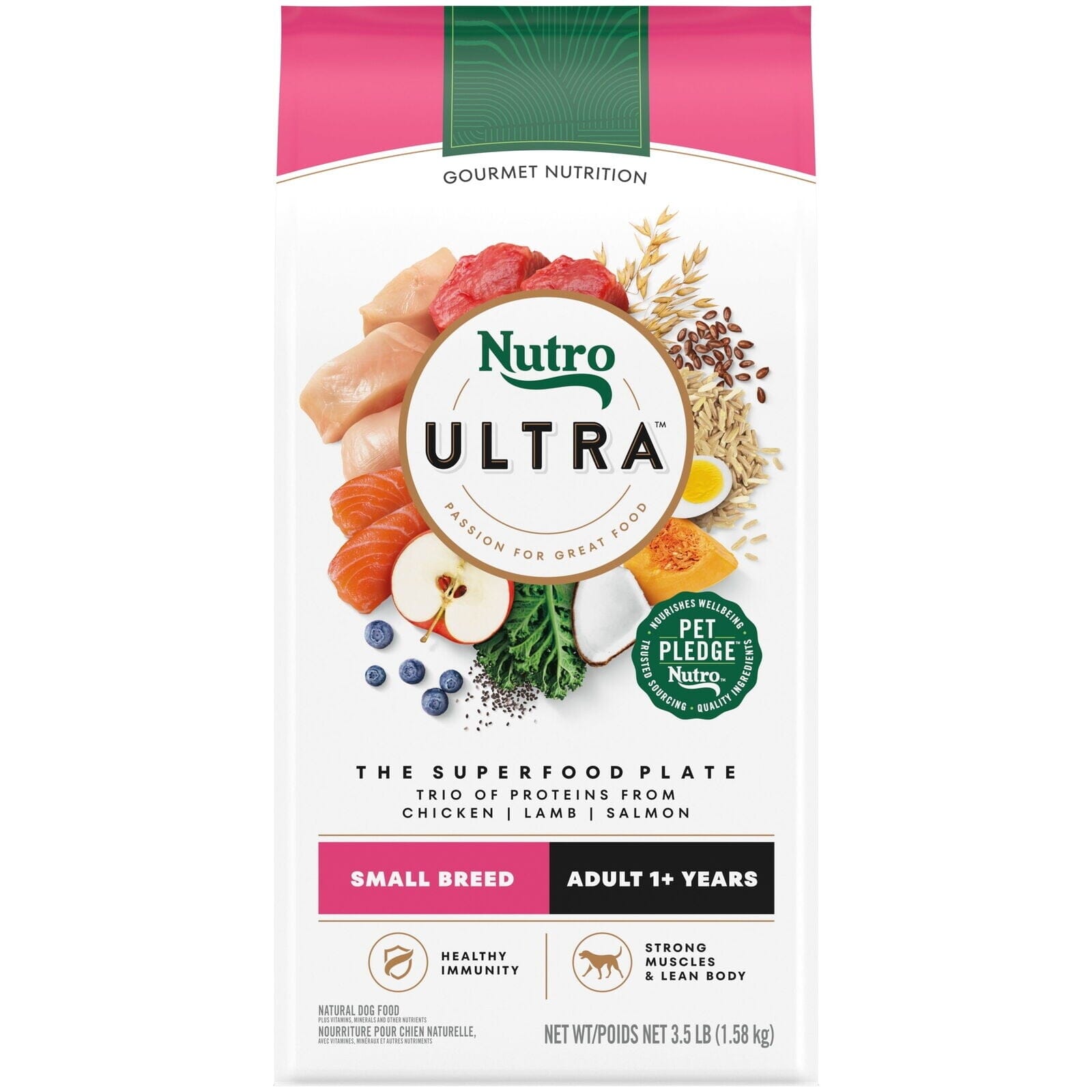 Nutro Ultra-High Protein Superfood Plate Chicken Lamb Salmon Small-Breed Adult Dry Dog Food - 3.5 Lbs Default Title