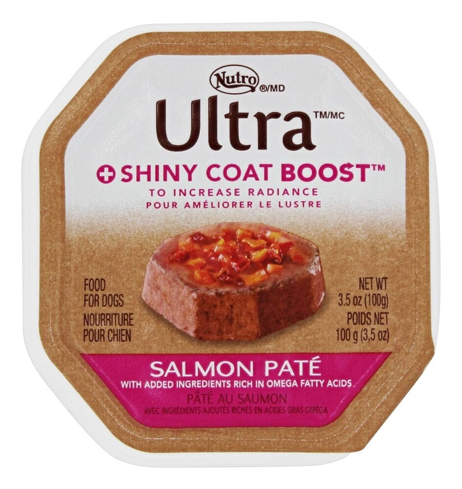 Nutro Ultra Shiny Coat Boost Salmon Entrée Wet Dog Food Trays - 3.5 oz - Case of 24
