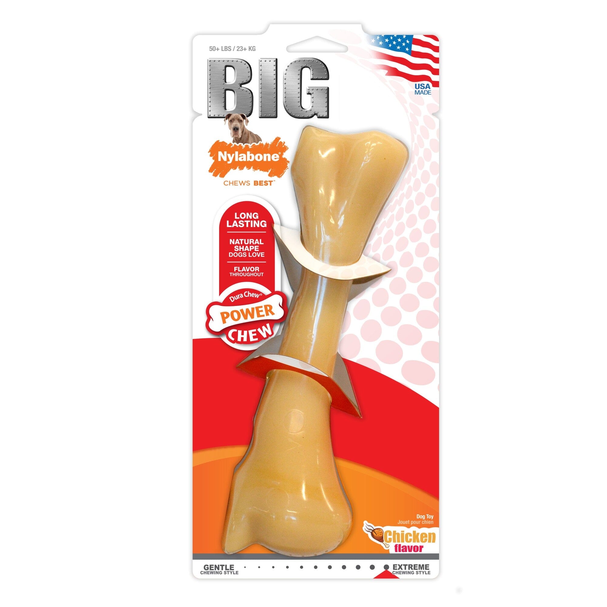 Nylabone Monster Bone Durable Power-Chew Chicken Flavored Nylon Chew Dog Toy - XXL/Monster Default Title