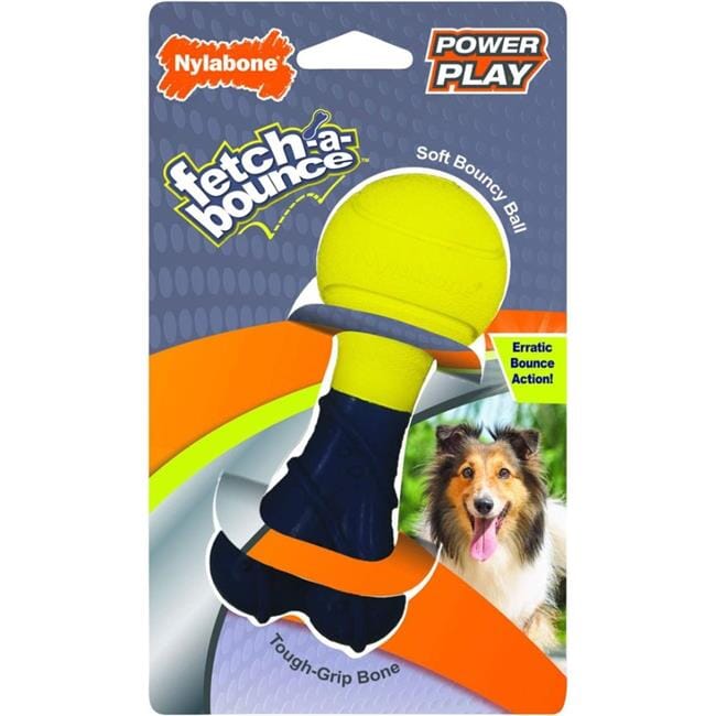 Nylabone Power Play Fetch-a-Bounce Soft Bouncing Fetch and Chew Rubber Dog Toy - Small/Regular Default Title
