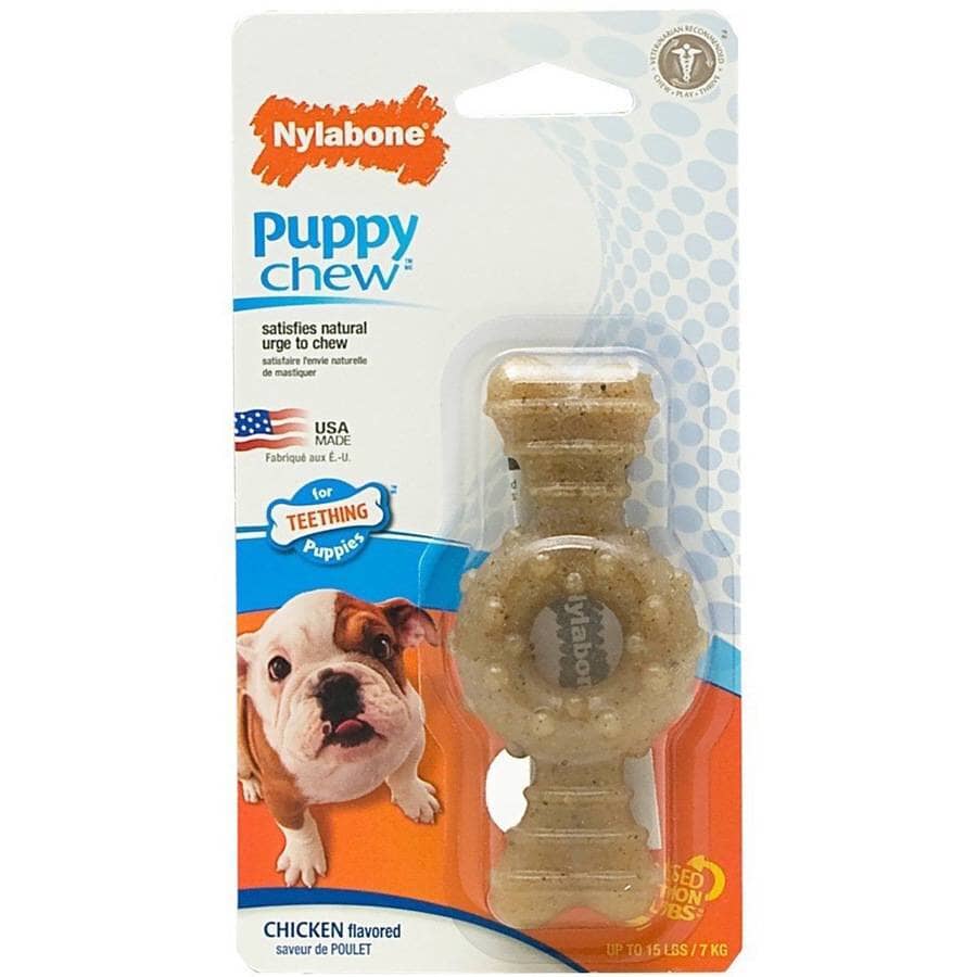 Nylabone Ring-Bone Puppy-Chew Chicken Flavored Teething Puppy Chew Dog Toy Petite
