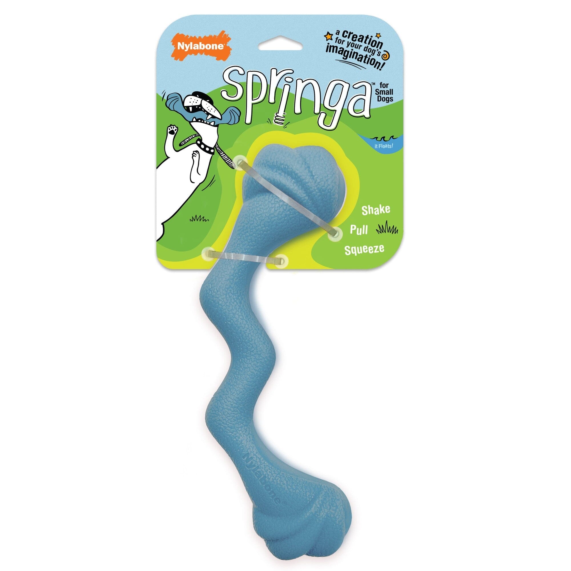 Nylabone Springa Creative Lightweight Flexible and Floating Fetch and Tug Dog Toy Small