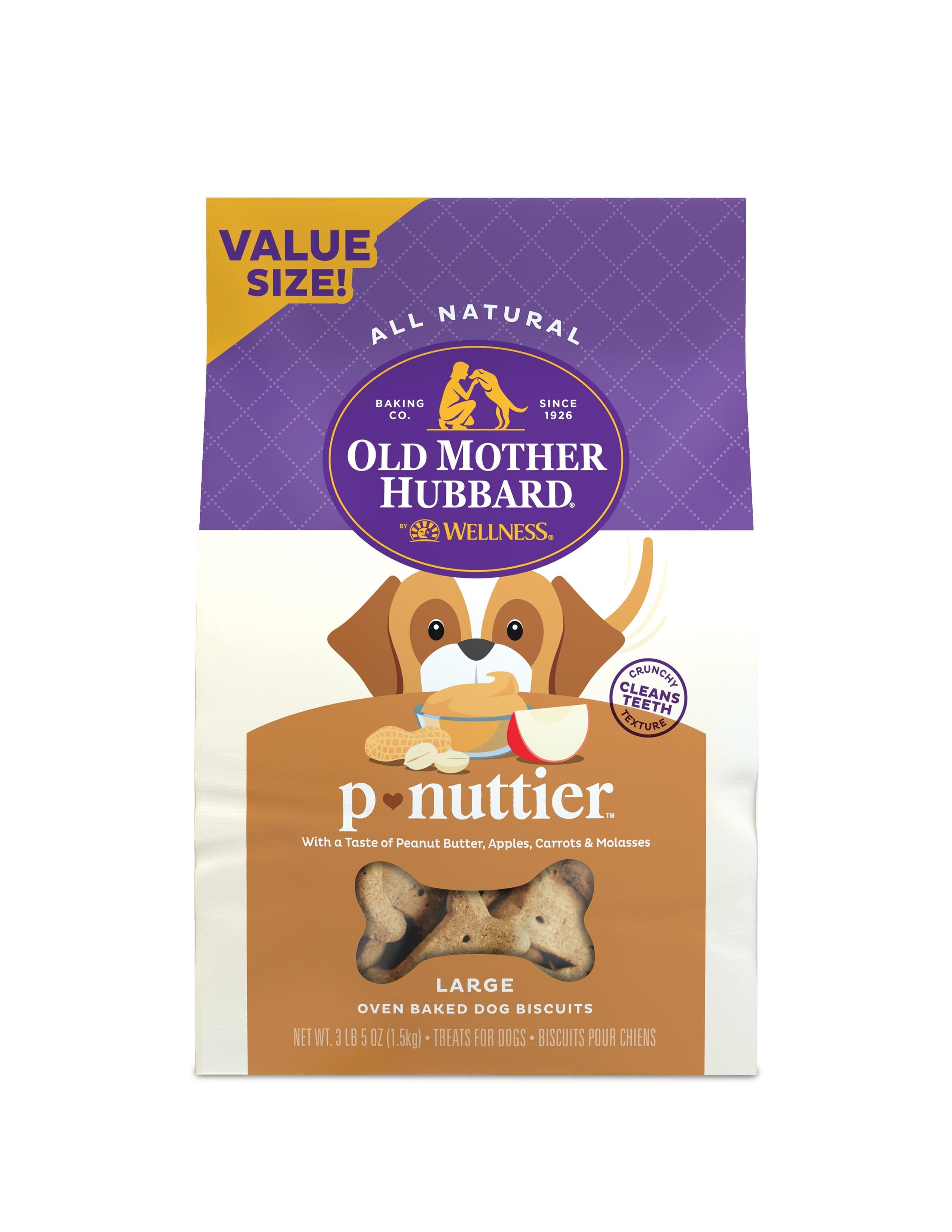 Old Mother Hubbard Crunchy Classic Natural P-Nuttier Large Biscuits Dog Treats  