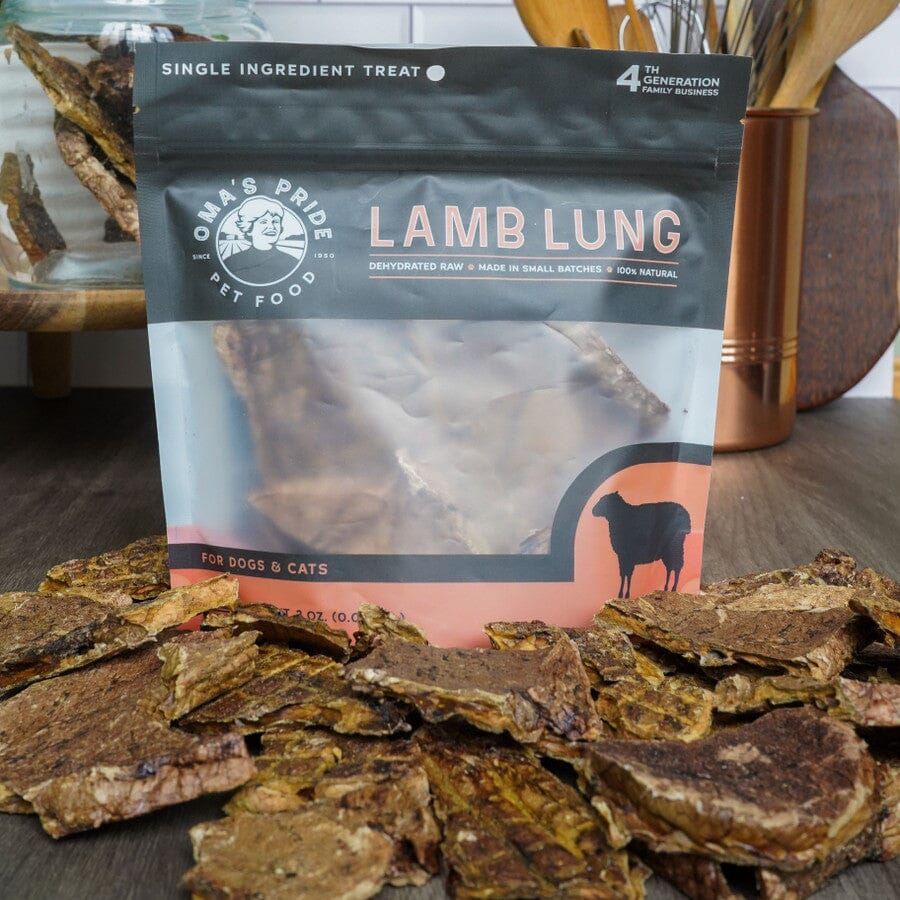 Omas Pride Dehydrated Lamb Lung Freeze-Dried Natural Cat and Dog Chews