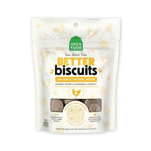 Open Farm Better Biscuits Chicken and Oatmeal with Probiotics Oven-Baked Crunchy Dog Treats - 8 Oz Default Title