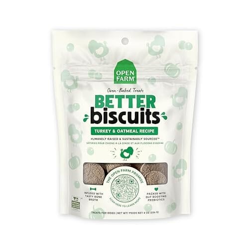 Open Farm Better Biscuits Turkey and Oatmeal with Probiotics Oven-Baked Crunchy Dog Treats - 8 Oz Default Title