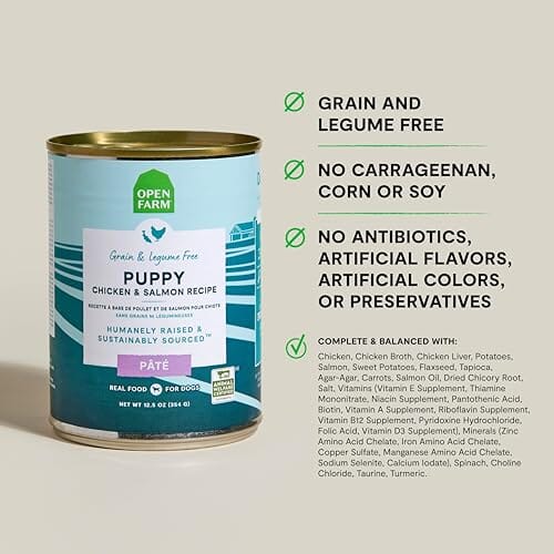 Open Farm Chicken and Salmon Pate Recipe Puppy Formula Canned Dog Food - 12.5 Oz - Case of 12