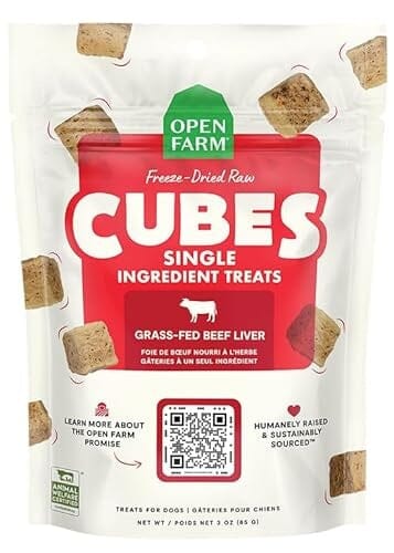 Open Farm Cubes Single-Ingredient Grass-Fed Beef Liver Freeze-Dried Raw Dog Treats - 3 Oz Default Title