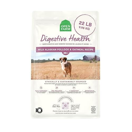 Open Farm Digestive Health Wild-Alaskan Pollock and Oatmeal with Probiotics Dry Dog Food - 22 Lbs Default Title