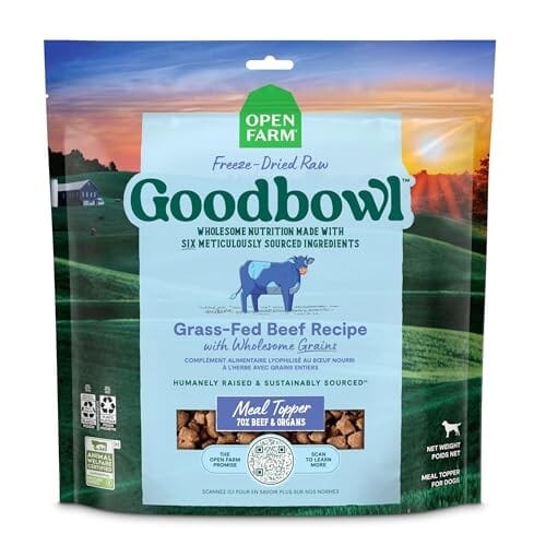 Open Farm Goodbowl Grass-Fed Beef with Wholesome Grains Freeze-Dried Raw Dog Food or Topper 8 Ounce