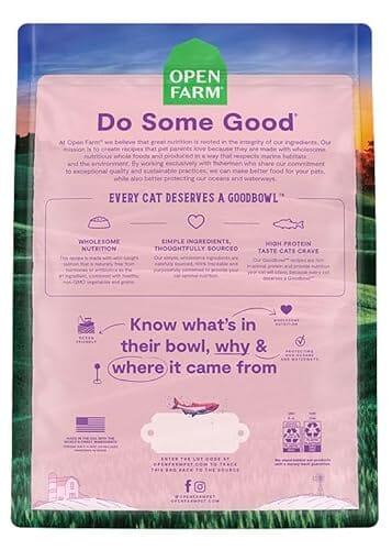 Open Farm Goodbowl High-Protein Wild-Caught Salmon and Brown Rice Dry Cat Food - 3 Lbs