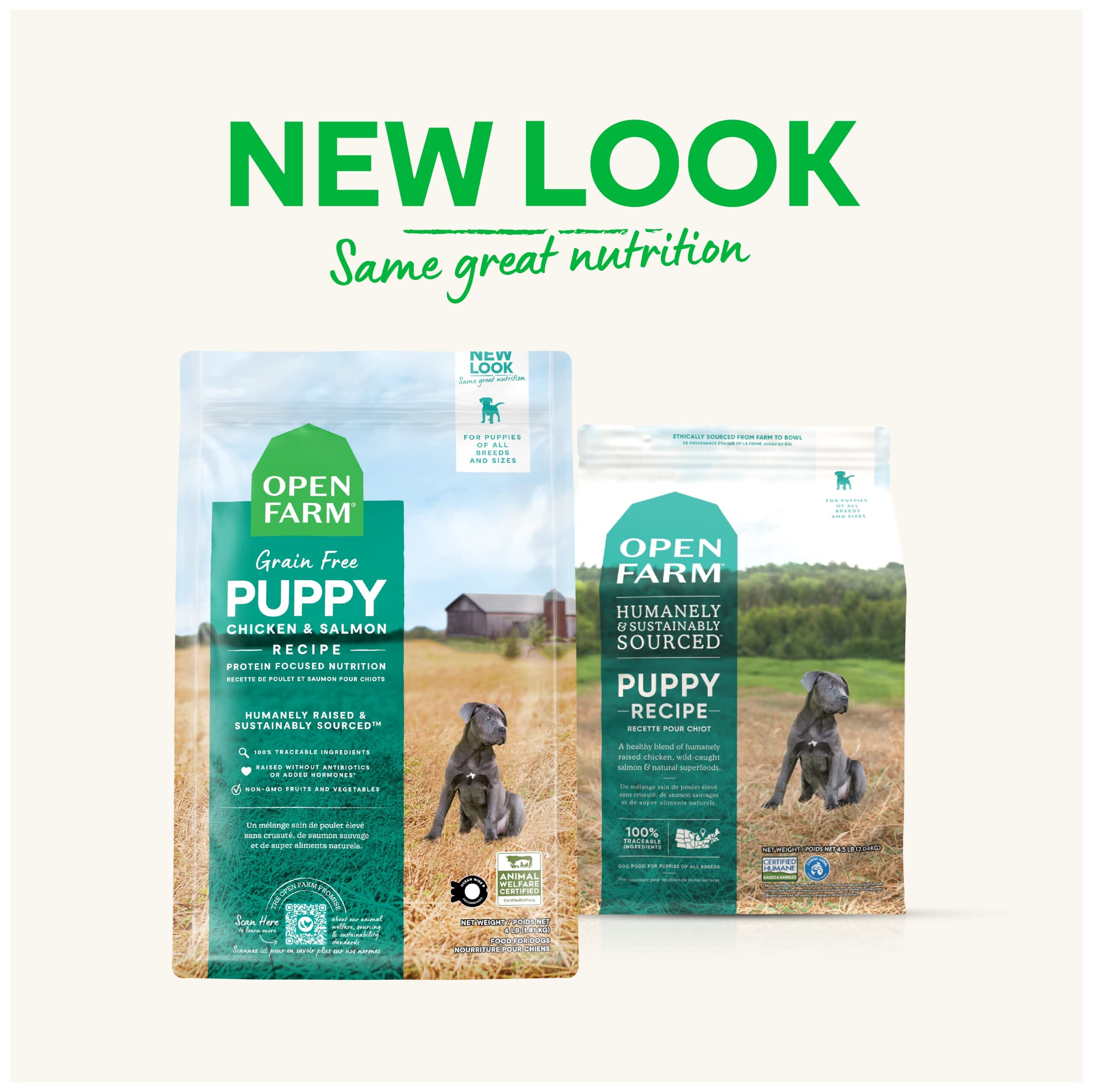 Open Farm Grain-Free Chicken and Salmon Puppy Recipe Dry Dog Food - 4 Lbs  