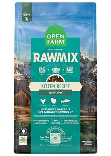 Open Farm Grain-Free RawMix Chicken Turkey and Salmon Freeze-Dried Raw and Broth Coated Kitten Dry Cat Food - 8 Lbs Default Title