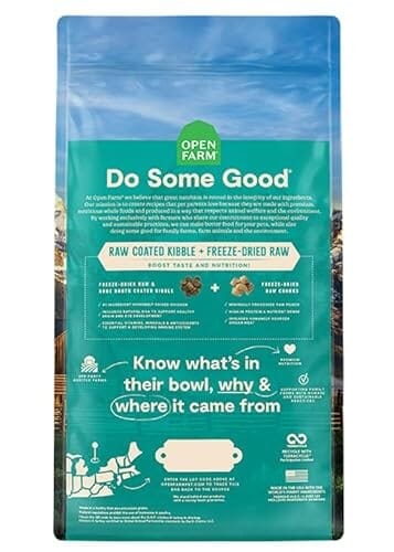 Open Farm Grain-Free RawMix Chicken Turkey and Salmon Freeze-Dried Raw and Broth Coated Kitten Dry Cat Food - 8 Lbs