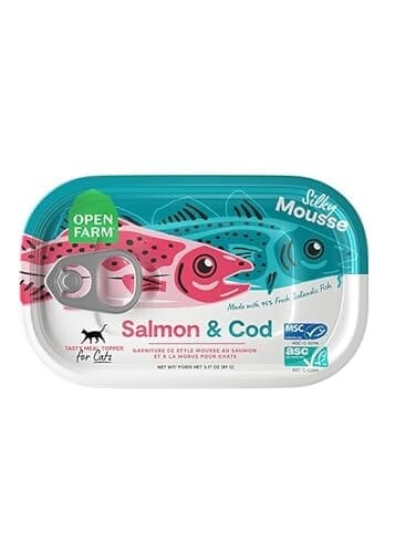 Open Farm Grain-Free Silky Mousse Icelandic Salmon and Cod Canned Cat Food Topper - 3.17 Oz - Case of 17 Default Title
