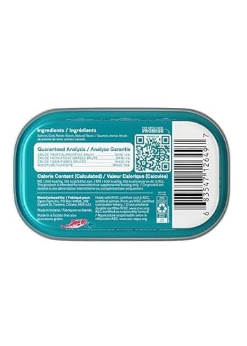 Open Farm Grain-Free Silky Mousse Icelandic Salmon and Cod Canned Cat Food Topper - 3.17 Oz - Case of 17