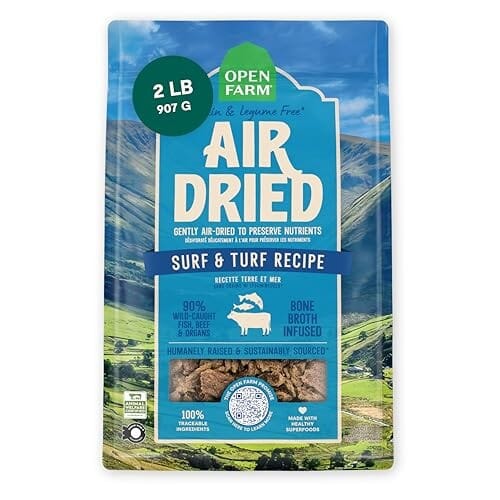 Open Farm Grain-Free Surf-and-Turf Bone-Broth Infused Air-Dried Dog Food or Topper 32 Ounce