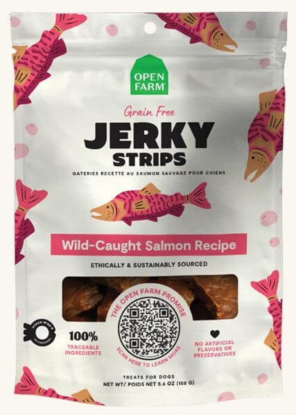 Open Farm Grain-Free Wild-Caught Salmon Soft and Chewy Oven-Baked Jerky Strips Dog Treats - 5.6 Oz Default Title