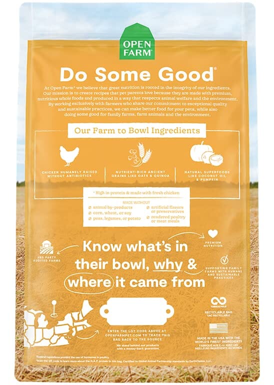 Open Farm Harvest Chicken and Ancient Grains Dry Dog Food - 22 Lbs  