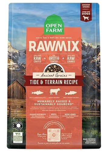Open Farm RawMix Tide and Terrain with Ancient Grains Beef Pollock Salmon Freeze-Dried Raw and Broth Coated Dry Dog Food - 20 Lbs Default Title