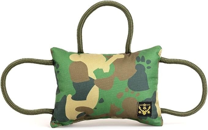 Operation Good Boy Tri-Handle Bite Pillow Chew and Tug Nylon and Rope Dog Toy Default Title