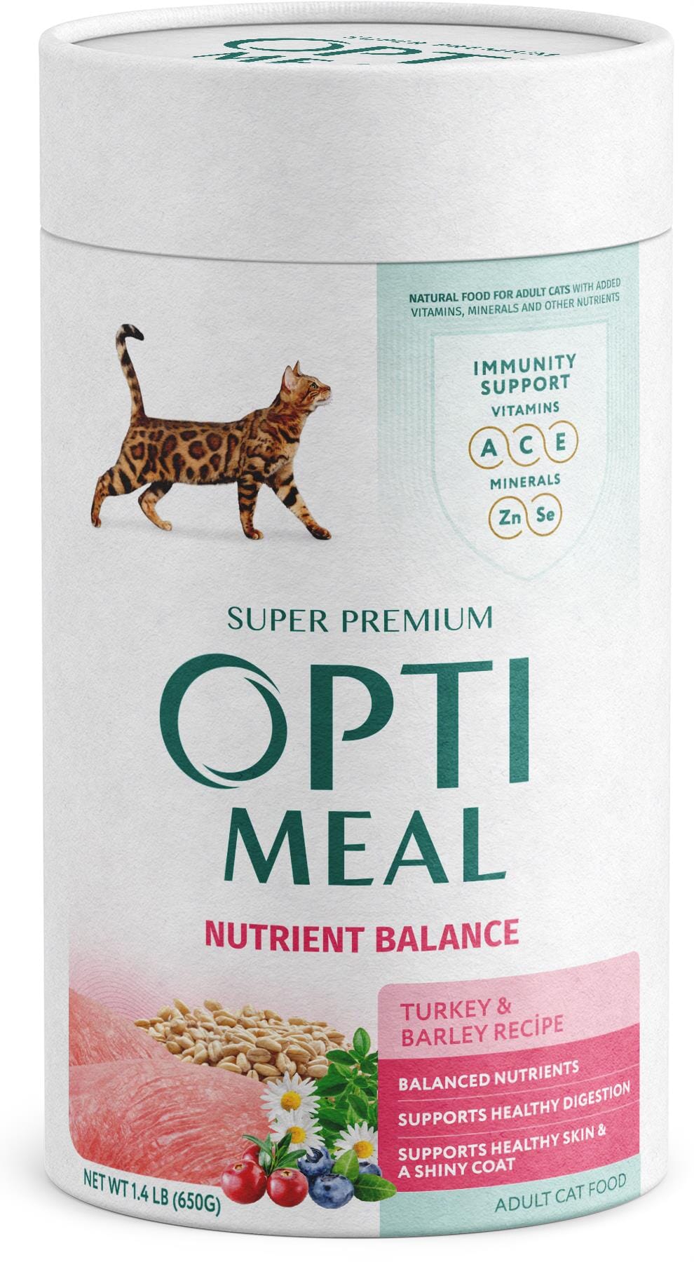 Optimeal Nutrient Balance Turkey & Barley Recipe Adult Cat Dry Food  