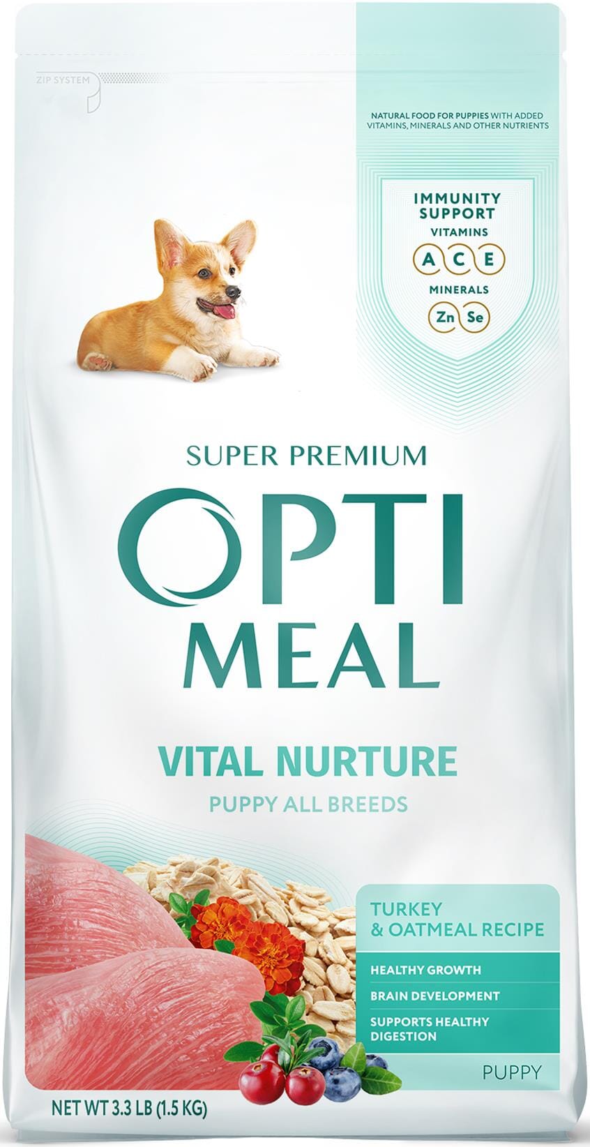 Optimeal Puppy All Breed Vital Nurture Turkey & Oatmeal Recipe Dry Dog Food  