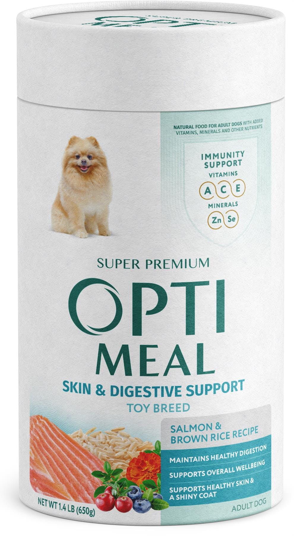 Optimeal Toy Breed Skin & Digestive Support Salmon & Brown Rice Recipe Adult Dog Dry Food  