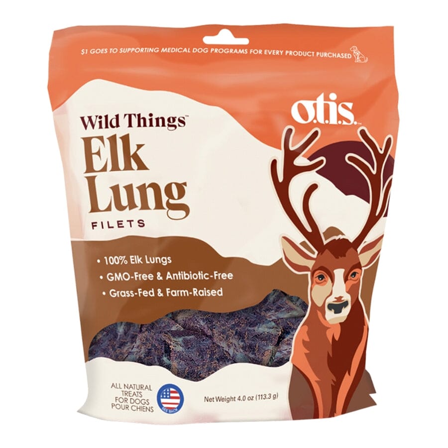 O.T.I.S. Grain-Free Elk Lung Filet Natural Dog Chews - 4 Oz