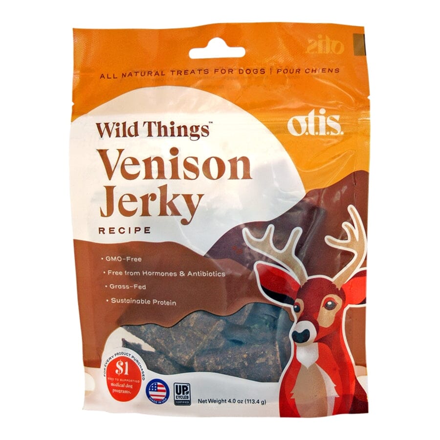 O.T.I.S. Pasture-Raised and Grass-Fed Venison Jerky Dog Treats - 4 Oz