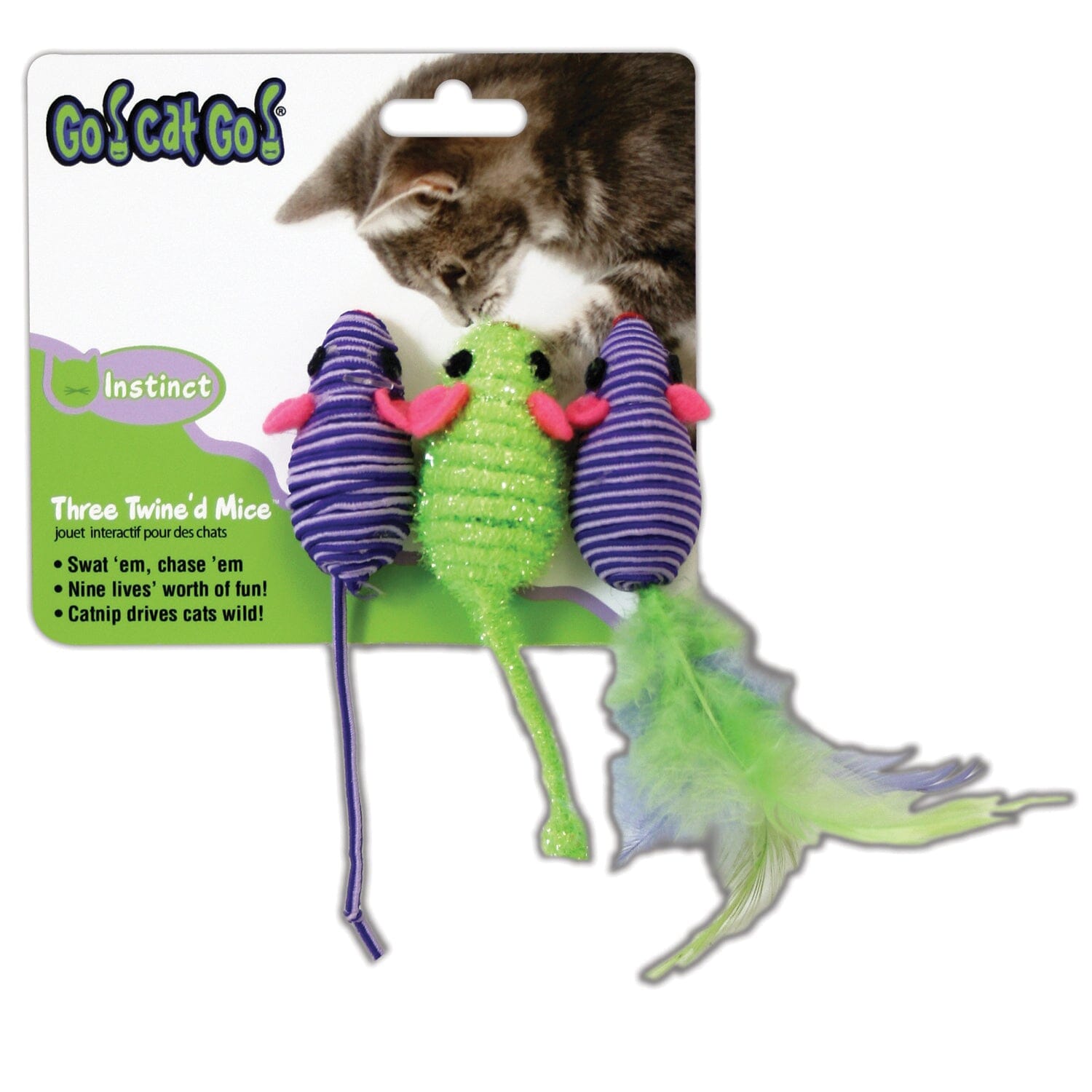 OurPets 3 Twined Mice Indoor Catnip Cat Toys - 3 Pack Default Title