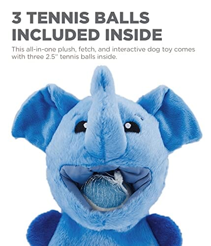Outward Hound Ball Hogz Elephant Hide N' Seek 3-Tennis Balls Plush Dog Toy