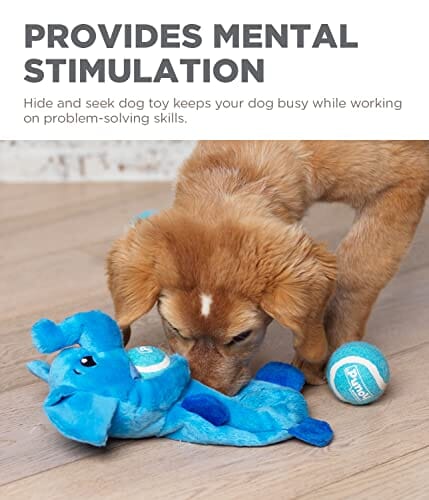 Outward Hound Ball Hogz Elephant Hide N' Seek 3-Tennis Balls Plush Dog Toy