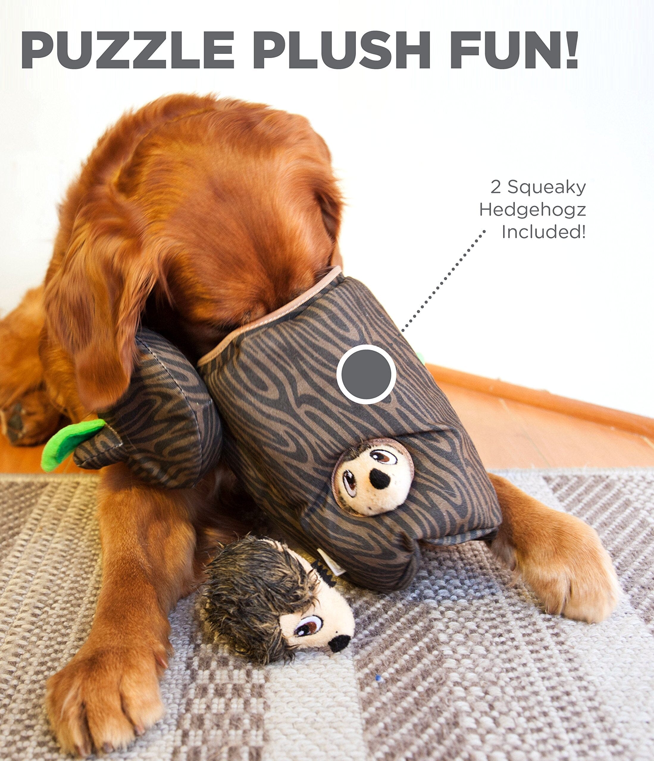 Outward Hound Boredom Buster Hide-a-Hedgie Interactive Puzzle Plush Dog Toy - Brown - Large  