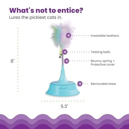 Outward Hound Catstages 2-In-1 Spring Feathers and Bells Stand-alone Interactive Cat Toy