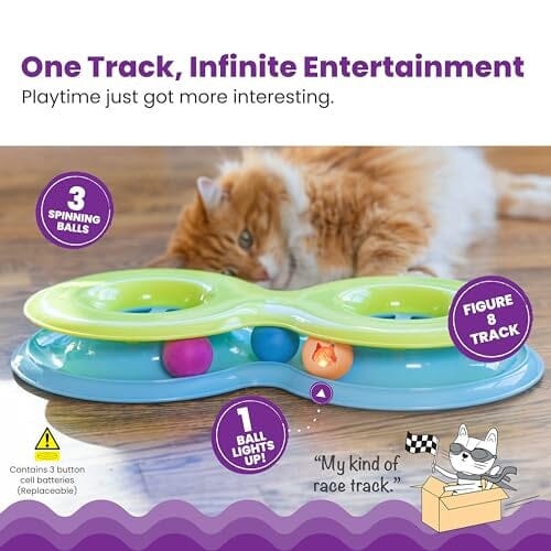 Outward Hound Catstages Infinity Ball Tack with Two Balls Interactive Cat Toy