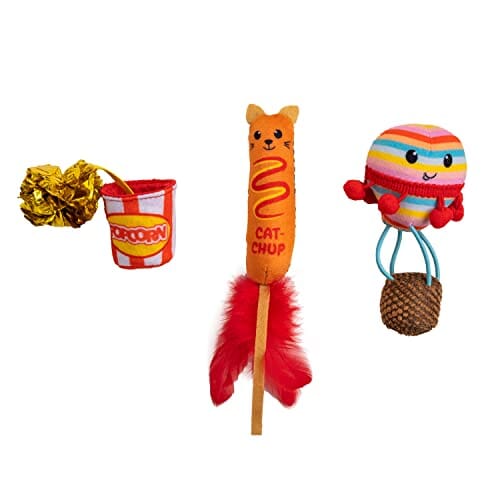 Outward Hound Catstages Pawrty Crinkle Feather and Flinger Plush Catnip Cat Toy - 3 Pack Default Title