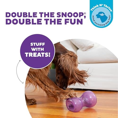 Outward Hound Double Snoop Roll and Bounce Mint-Scented Treat-Dispensing Dog Toy - Purple