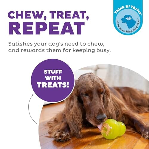 Outward Hound Double-Tuff Mint-Scented Treat-Dispensing Interactive Dog Toy - Green