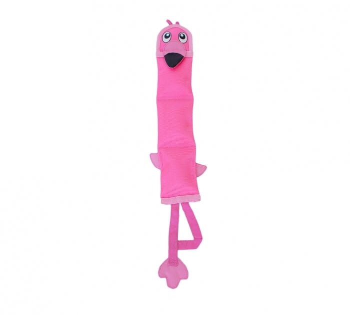 Outward Hound Fire Biterz Tropical Flamingo Squeak and Plush Durable Nylon Dog Toy - Large